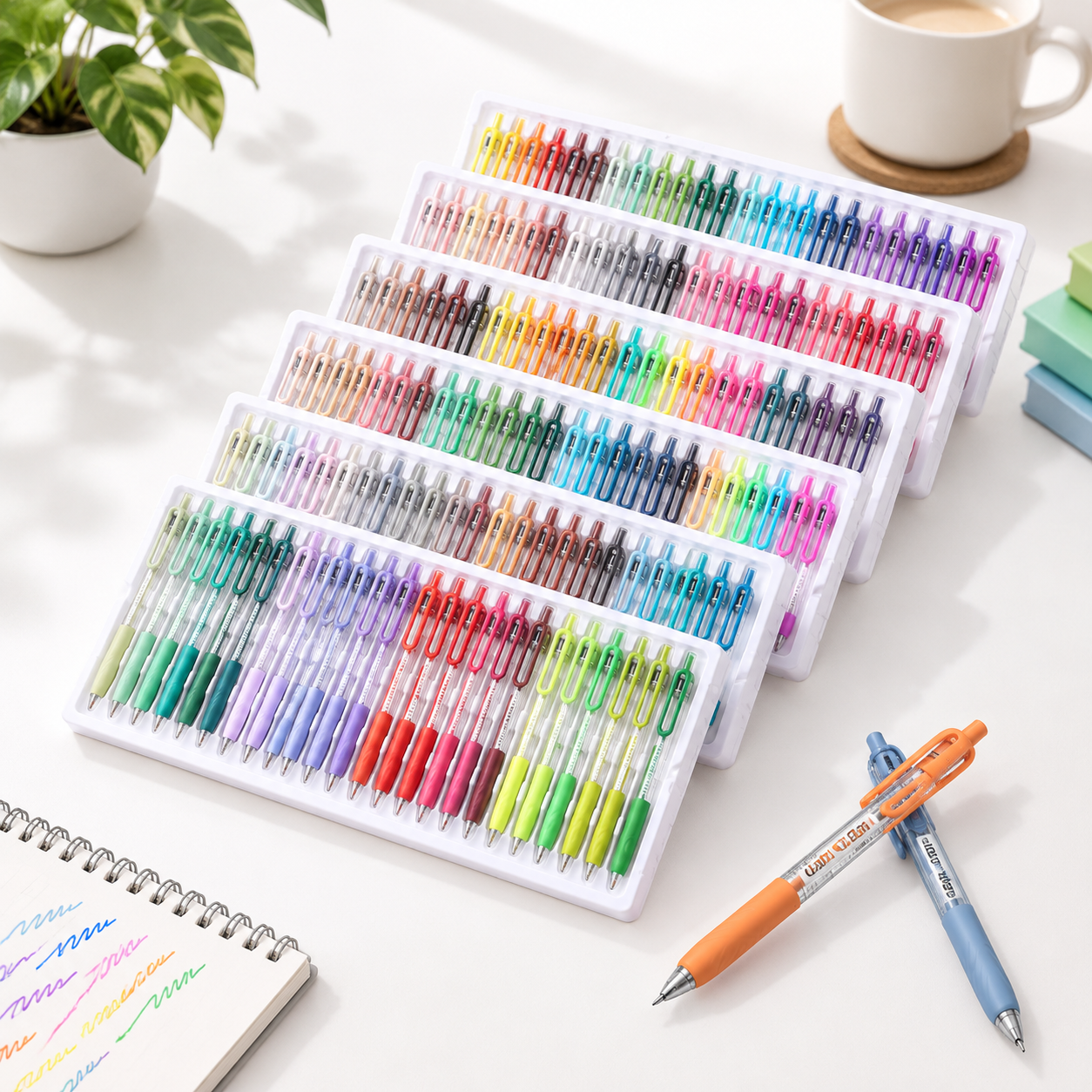 Gel Pens For Coloring, 144 Colors Retractable Colored Art Pens ...