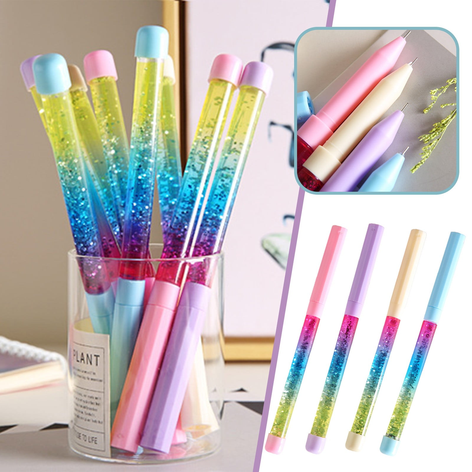 Gel Pens Glitter Gel Pens,Butterfly Ballpoint Pen Lovely Sequin Pen Examination Pen Office Marker Smooth Writing Office Pen Suitable for Office Supplies Gift