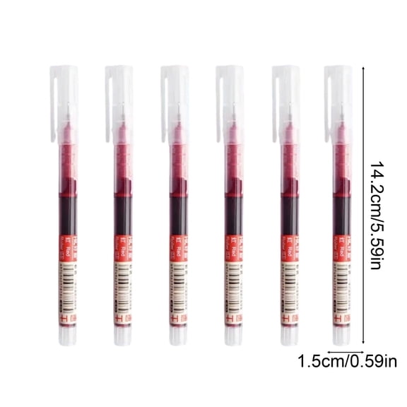 Gel Pens, Medium Point (0.5mm), Red Gel Ink Pens, 6 Count - Home, Office, Journaling, Writing, Note-Taking, Teacher Supplies