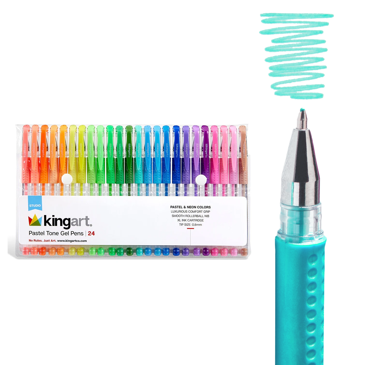 KINGART, Gel Pens, 24 Pastel Tone Colors, Soft Grip - Walmart.com