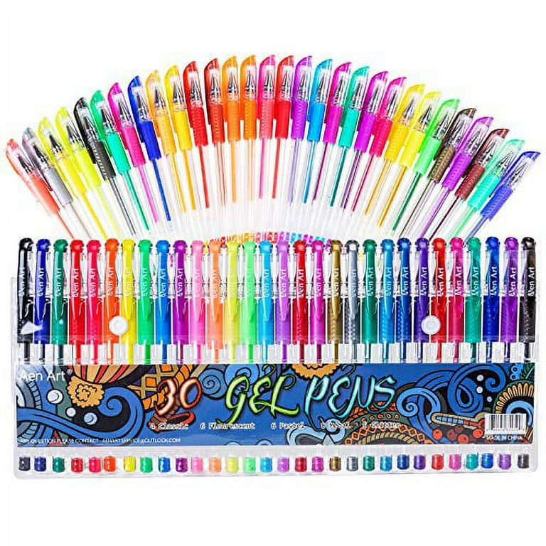Gel Pens for Adult Coloring Books, 30 Colors Gel Marker Colored Pen with  40% More Ink for Drawing, Doodling Crafts Scrapbooks Bullet Journaling 