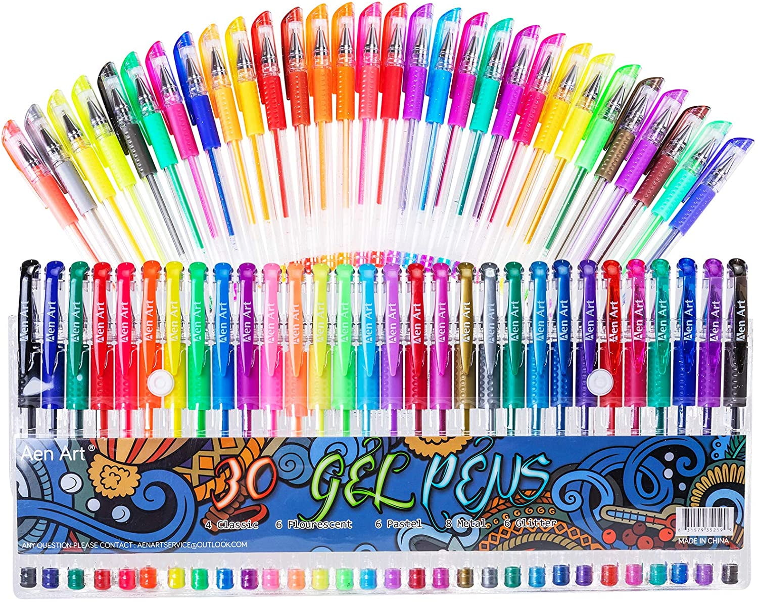 Soucolor Gel Pens for Adult Coloring Books, 122 Pack Artist Colored Gel  Marker Pens Set with 40% More Ink for Kids Drawing Note Taking