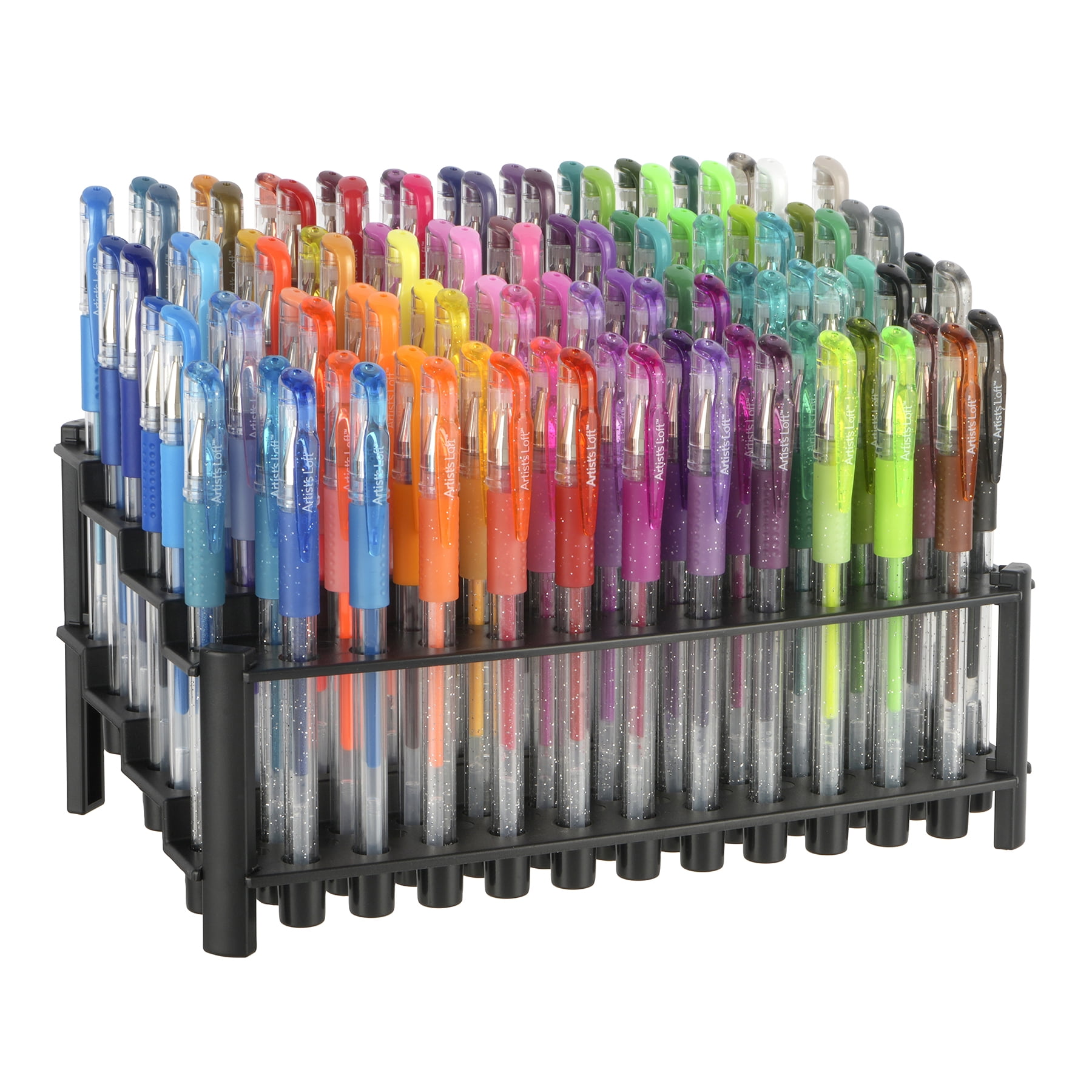 100-Piece Multicolor Gel Ink Pen Set with Stand
