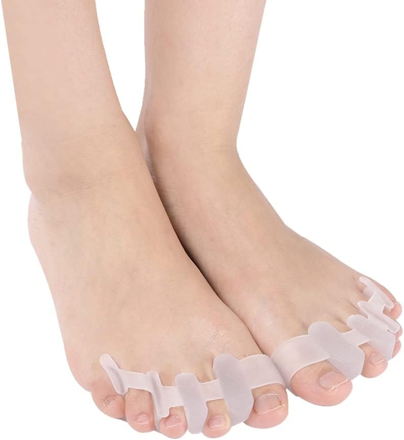 Gel Pinky Toe Separator, Four Holes Silicone Straightener,Hallux Valgus