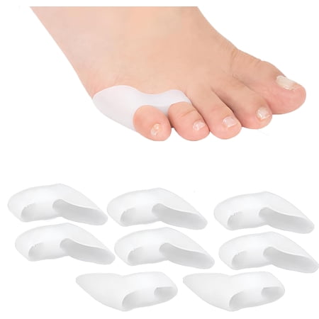 Gel Pinky Toe Separators, Double Hole Toe Separators, Little Toe Straightener, Toe Separators for Overlapping Toes-8 Pieces