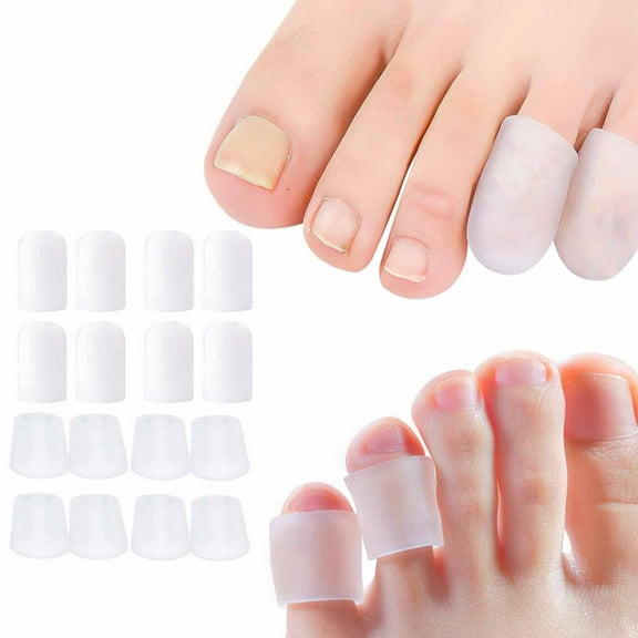 Gel Pinky Toe Sleeves Toe Protectors - 8 Pack Silicone Toe Caps with Aloe Vera Extract - Toe Protections Cushions for Women & Men - Protect Corns, Blister