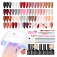 thumbnail image 1 of 39pc Gel Nail Polish Kit with U V Light Pink Brown Nude Dark Red 22 Colors Gel Polish Set French Nail Art for Beginners Manicure DIY Gifts for Women, 1 of 10