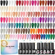 COSCELIA 60PC Gel Nail Polish Set Red Nude Pink Glitter Colors Multiple Top Base Coat Nail Art Salon at Home Gift for Women