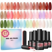 Coscelia Gel Nail Polish 25 Colors Gel Polish Set Translucent Jelly Milky Gel Polish Set Sheer Red Pink Neutral Nude Colors Soak off French Nail Art Manicure DIY at Home Gifts for Women
