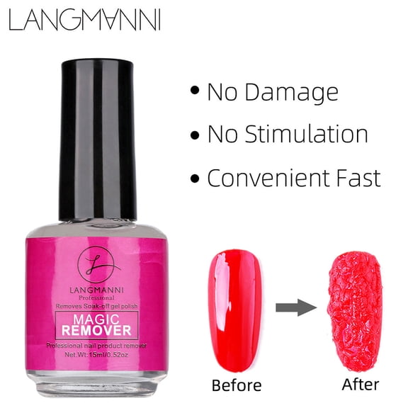 Gel Polish Magic Remover - 15ML Burst Nail Gel Cleaner, Nail Degreaser, Base Coat, Matte Top Coat, Easy Removal, DIY Nail Art, Home Use, Professional Salon, Gift Idea, Holiday, Makeup Organizers