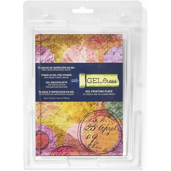 Gel Press Monoprinting Print Plate - 5” X 7” Gel Plate - Printmaking Supplies - Reusable Gel Printing Plate for Press Art for Card Making, Scrapbooking, Journaling, Arts and Crafts, Home Décor