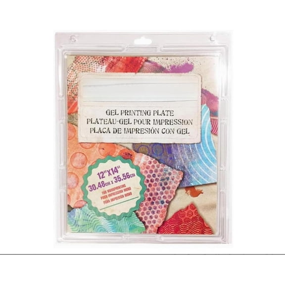 Gel Printing Plate - Art, Crafts, Printmaking with Stencils & Stamps, Clear, Reusable Monoprinting Plate, Easy to Clean, Non-Toxic, and Beginner Friendly, 12" x 14"