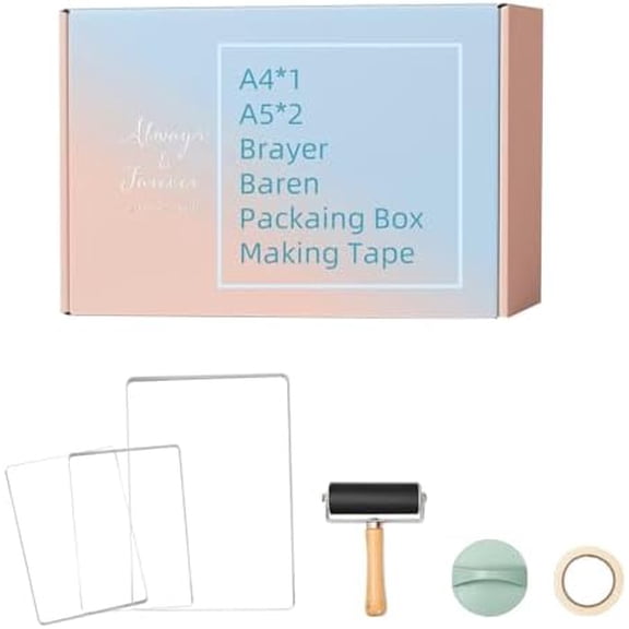 Gel Printing Plate Kit - 5x7" & 6X8", 8x10" Reusable Gelli Plates for Monoprinting, Eco-Friendly, Easy to Clean Art Printmaking, Card Making & Scrapbooking - Complete Starter Set with Tools