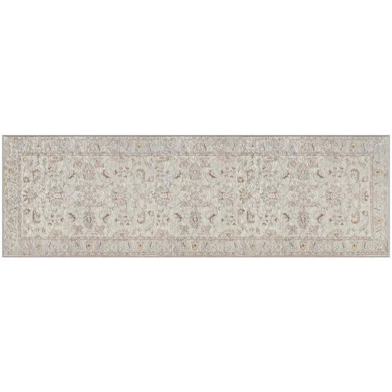 Jordan Oatmeal Easy-Care 24" x 76" Polyester Runner Rug
