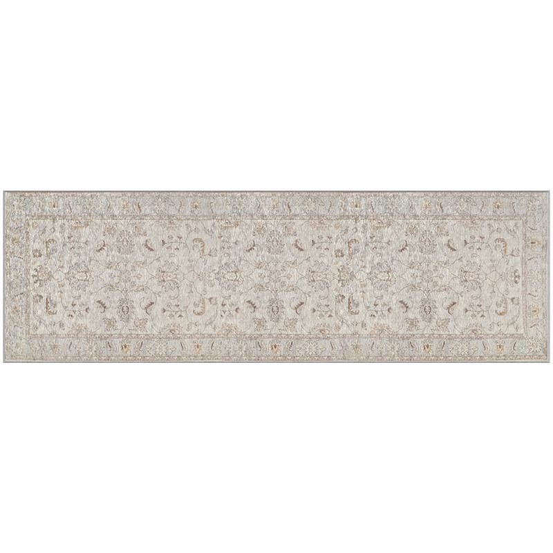 Jordan Oatmeal Easy-Care 24" x 76" Polyester Runner Rug