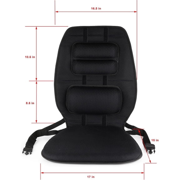 Gel Seat Cushion and Adjustable Back Support | Lumbar Pillow Flexible Placement for Upper Lower Thoracic, Coccyx, Pressure Sore Pain Relief | for Car, Office Chair, Gaming, Stadium | Posture Aid