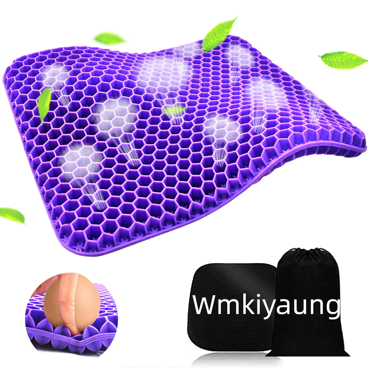 Gulymm Gel Seat Cushion for Long Sitting, Double Thick Seat Cushion with  Non-Slip Cover, Gel Cushion for Pressure Sores Breathable Honeycomb Cushion