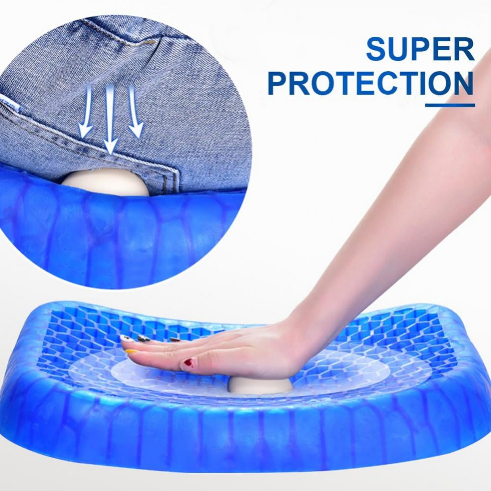  Gel Seat Cushion for Long Sitting - Purple Seat Cushion for  Office Chair- Egg Crate Cushion for Pressure Relief and Back Pain - Cooling  Double Gel Seat Cushion for Car, Wheelchair