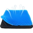 thumbnail image 1 of Gel Seat Cushion, Double Thick Egg Gel Cushion for Pressure Pain Relief, Breathable Wheelchair Cushion Chair Pads for Car Seat Office Chair Blue, 1 of 4
