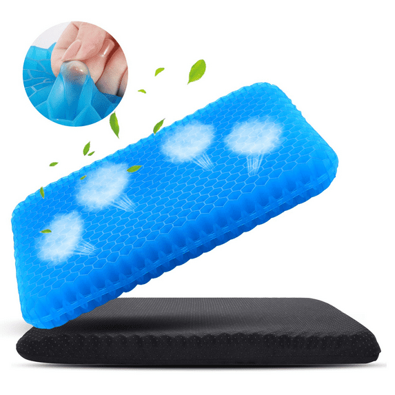 Gel Seat Cushion, Double Thick Egg Gel Cushion for Pressure Pain Relief, Breathable Wheelchair Cushion Chair Pads for Car Seat Office Chair