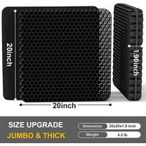 Gel Seat Cushion, Jumbo Thick Gel Cushion with Non-Slip Cover for Home Office Car Seat Wheelchair, Soft Breathable  Chair Pads for Relieve Hip Pain, Black 20x20x1.9inch