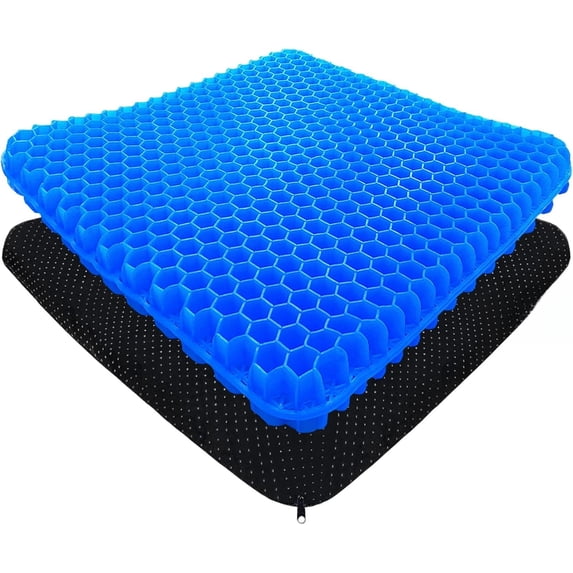Gel Seat Cushion for Long Sitting - 1.65inch Double Thick Cooling Egg Cushion for Back, Hip, Sciatica, Coccyx, Tailbone Pain Relief - Office Chair Car Seat Cushion – Wheelchair Cushions