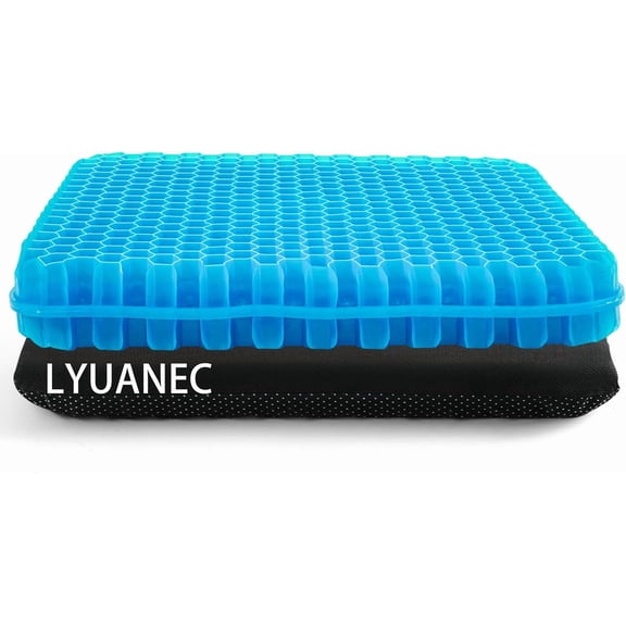 Gel Seat Cushion for Long Sitting - 16.5" x 14.5" 2.4" (Extra ThickSoft) People Over 185 lbs, Pressure Relief Office Chair, Egg Cushions Wheelchair, Pad Car