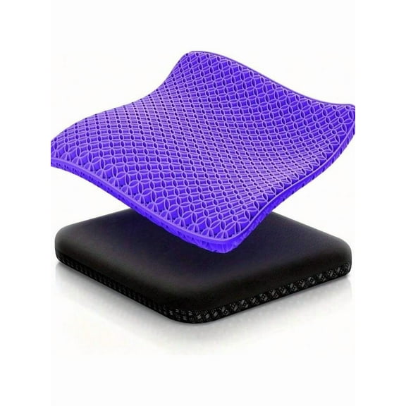 Gel Seat Cushion for Long Sitting, Breathable Honeycomb Orthopedic Chair Pad with Non-Slip Cover, Pressure Relief Cooling Pillow for Office, Car, and Airplane