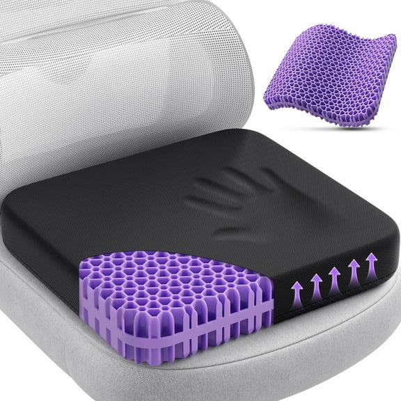 Gel Seat Cushion for Long Sitting, Enlarged & Thickened Patent Design Office Chair Cushion, Breathable Cooling Seat Cushions for Office Chairs, Soft Car Seat Cushion for Wheelchair(Large)