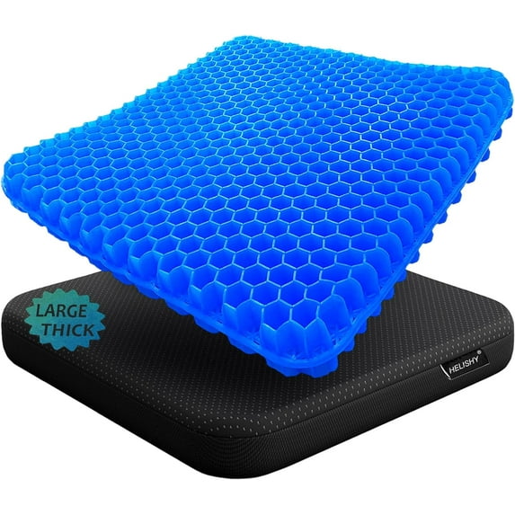Gel Seat Cushion for Long Sitting Pressure Relief(Super Large&Thick) -Wheelchair Cushion for Pressure Sores - Coccyx,Sciatica & Tailbone Pain Relief Cushion- Non-Slip Butt Pillow for Offic