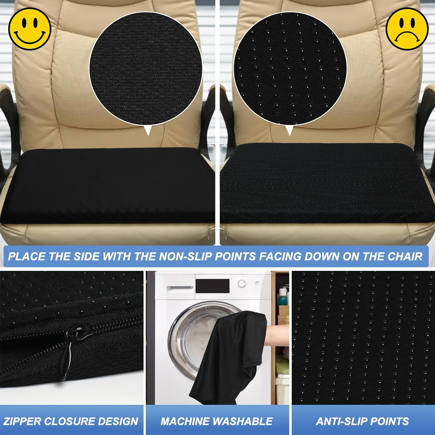 Gel Seat Cushion for Office Chair, Car, Desk, Wheelchair Ultimate Gel