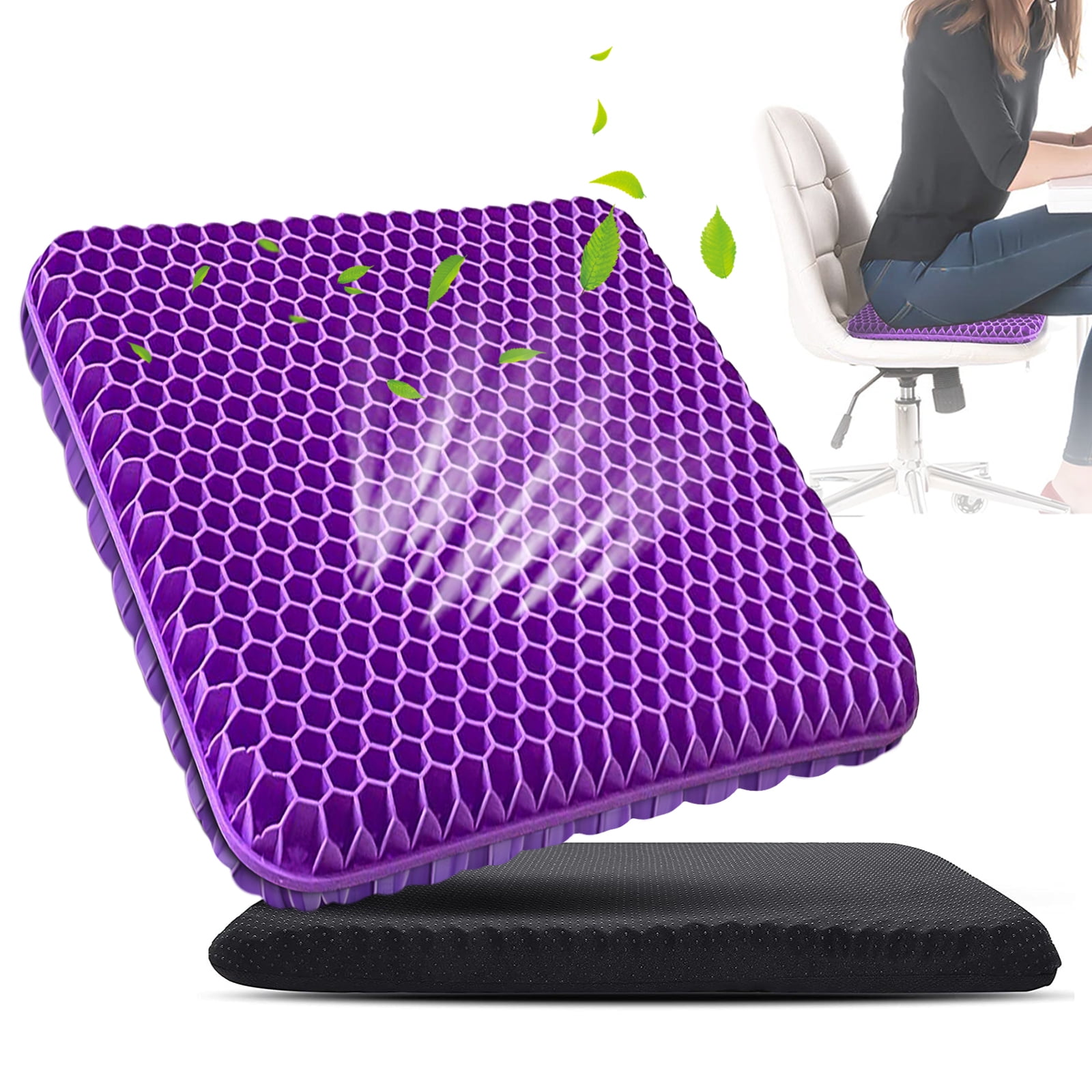 Gel Seat Cushion Egg Sitting Soft Pad for Spine Back Pain Relief Non-Slip  Cover