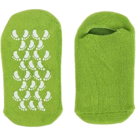 Gel Socks,3 Pair Exfoliating Foot Mask Sock Spa Gel Moisturizing Feet Care Silicone Socks (Green)
