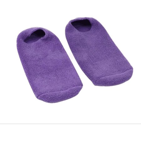 Gel Socks,3 Pair Exfoliating Foot Mask Sock Spa Gel Moisturizing Feet Care Silicone Socks (Purple)