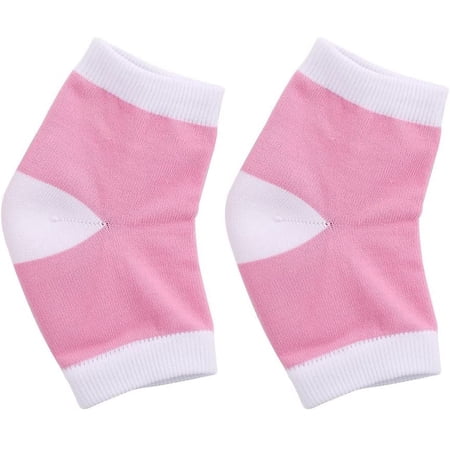 Gel Spa Heel Socks, Moisturizing Gel Heel Sleeves Heel Pads, Heel Cups, Relief Pain Toe Socks Heel Protection for Plantar Fasciitis and Cracked Foot Skin Care(pink)