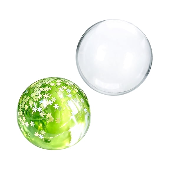 Gel Squishy Stress Ball with Flower Confetti And, 1-Pack, Green Grape Design, for Kids, Relaxation Toy