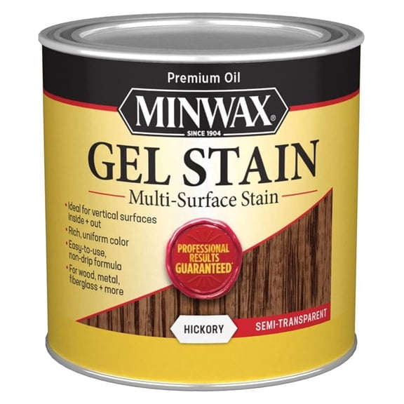 Gel Stain for Wood, Pint, Hickory Wood Finish - Interior Wood Stain for Furniture, Cabinets, Doors & Trim