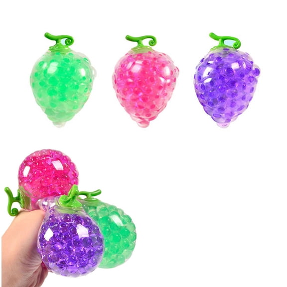 Gel Stress Balls Grape Shaped Design Transparent Body Soft Squeeze Texture Interesting Decompression Dolls Anxiety Relief Doll