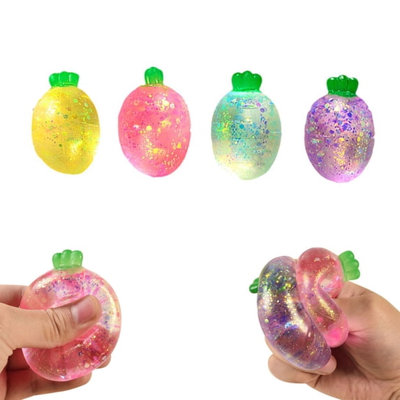 Gel Stress Balls Radish Shaped Design Transparent Body Soft Squeeze Texture Interesting Decompression Dolls Anxiety Relief Doll