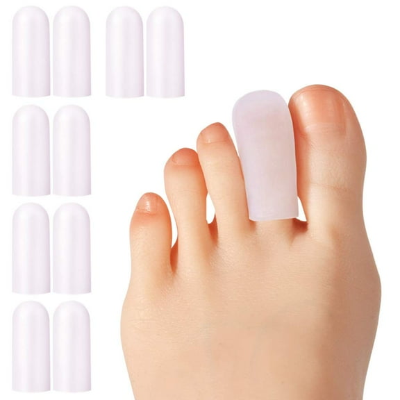 Gel Toe Protector Cap (Clear), Prevent Calluses,Corn,blisters,Hammer Toe (10 Pack) Soft Toe Covers Prevent Bunions
