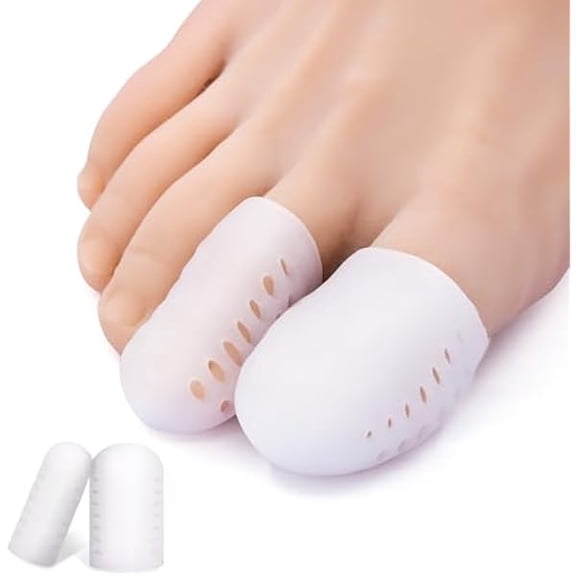 Gel Toe Protectors, 14 Packs of Breathable Toe Covers, Big Toe Caps Guards for Men and Women, Toe Sleeves for Ingrown Toenails, Corns, Blister, Calluses, Toe Cushions for Foot Pain Relief