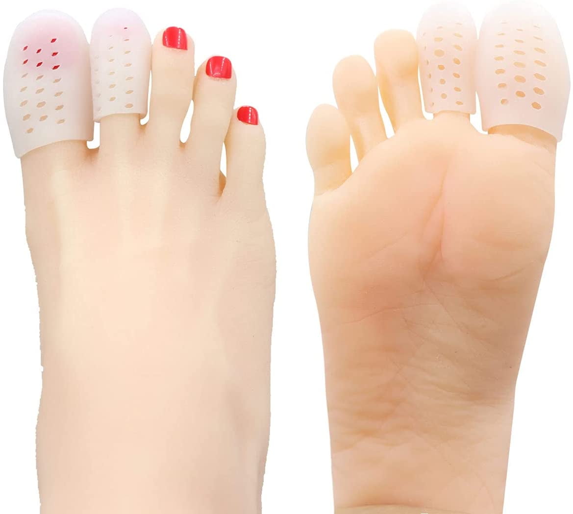 Gel Toe Protectors, 14 Packs of Breathable Toe Covers, Big Toe Caps Guards for Men and Women, Toe Sleeves for Ingrown Toenails, Corns, Blister, Calluses, Toe Cushions for Foot Pain Relief