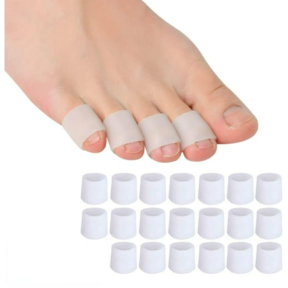 Gel Toe Protectors, (20 PCS) Open Toe Sleeves Toe Tubes Toe caps, New Material, Great for Bunion Blisters, Corns, Hammer Toes, Toenails Loss, Friction Pain Relief and More.
