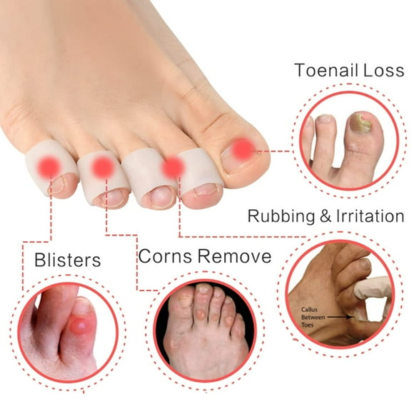 Gel Toe Protectors, Open Toe Sleeves Toe Tubes Toe caps (20 PCS),New Material, Great for Bunion Blisters, Corns, Hammer Toes, Toenails Loss, Friction Pain Relief and More. (for Pinky Toes)