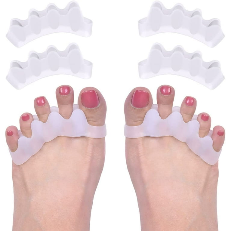 Gel Toe Separator (4 PCS),Toe Spacers for Feet Women Men Correct Toes  Bunion Corrector Toe Separators for Overlapping Toes (White)…