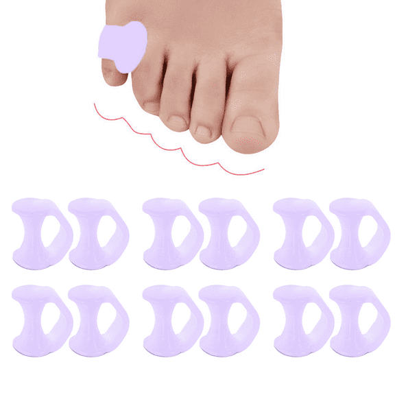 Gel Toe Separator, Little Toe Spacers For Overlapping Toe, Preventing Rubbing(12 Pcs) - purple