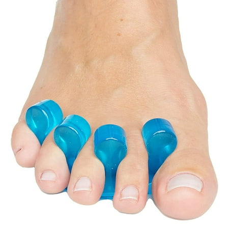 Gel Toe Separators for Pedicure, Nail Polish, Toenail Trimming - Set of 2 Toe Spacers (Blue)