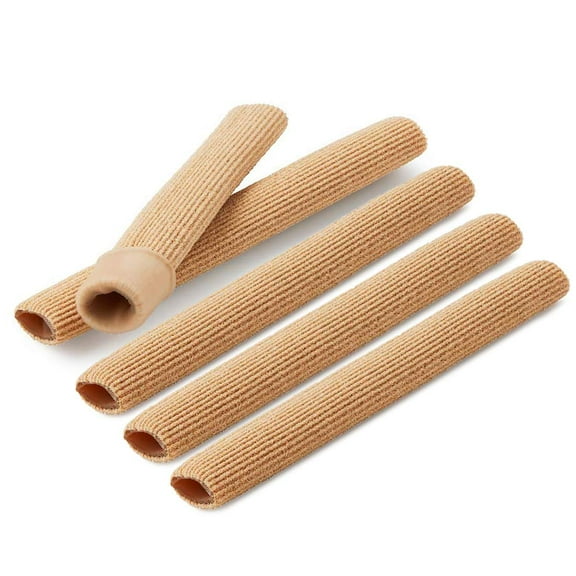 Gel Toe Tube Cushion Sleeves (Small) – 5 piece Trim-to-Fit Tubing Set – (Relieves and Protects Corns, Blisters, Hammertoes, and Calluses) - 5 PACK