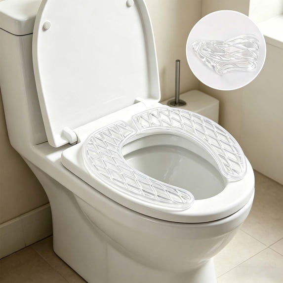 Gel Toilet Seat Cushion, Washable Toilet Seat Cover Adhesive, Thick Soft Cooling Seat Pad for Bathroom, Portable and Reusable Universal Comfort