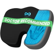Everlasting Comfort Gel-Top Memory Foam Seat Cushion for Office Chairs and Car